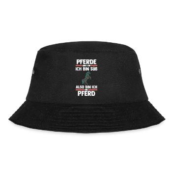 Pferd Reiten Reiter Reiterin Reitsport Pferde - Bucket Hat - Schwarz - Vorne - Lela (165cm)