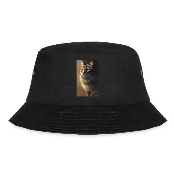 Katze | Haustier | Katzenfan | niedlich | Kätzchen - Bucket Hat - Schwarz - Vorne - Lela (165cm)