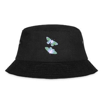Schmetterling grün/blau - Bucket Hat - Schwarz - Vorne - Lela (165cm)