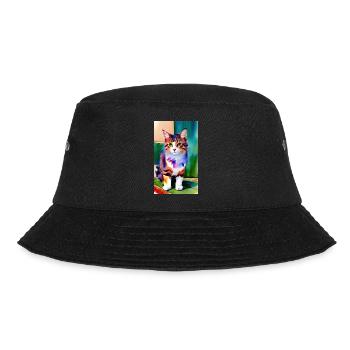 Cat | Pet | Cat Fan | cute | Kitten - Bucket Hat - black - Front - Lela (165cm)