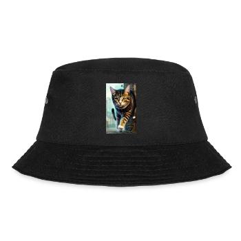 Cat | Pet | Cat Fan | cute | Kitten - Bucket Hat - black - Front - Lela (165cm)