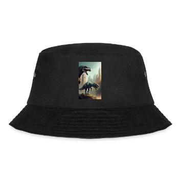 Dinosaurier | T-Rex | Tyrannosaurus - Bucket Hat - Schwarz - Vorne - Lela (165cm)