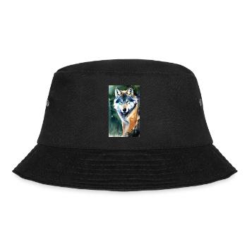 Wolf | Raubtier | Hund | Mystisch - Bucket Hat - Schwarz - Vorne - Lela (165cm)