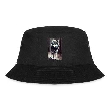 Wolf | Raubtier | Hund | Mystisch - Bucket Hat - Schwarz - Vorne - Lela (165cm)