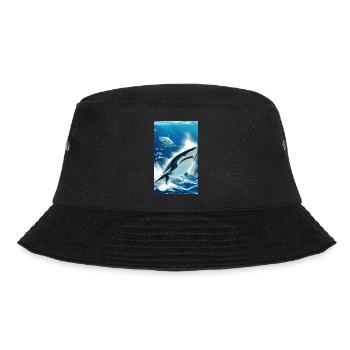 Shark | Great White Shark | Sea creature | Fish - Bucket Hat - black - Front - Lela (165cm)