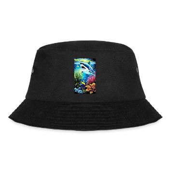 Shark | Great White Shark | Sea creature | Fish - Bucket Hat - black - Front - Lela (165cm)