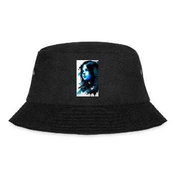 Woman | Face | Girls | Anime - Bucket Hat - black - Front - Lela (165cm)