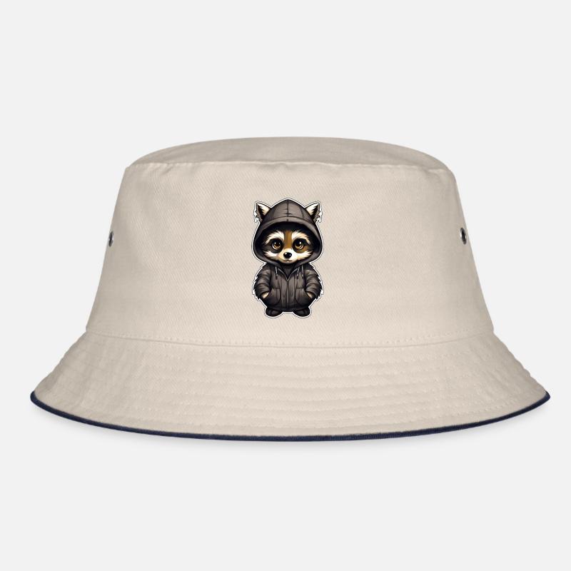 Cooler Waschbär in Freizeitkleidung Bucket Hat