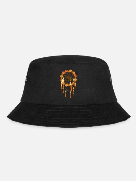 Vintage Blumen Schmuck Geschenk Boho Traumfänger - Bucket Hat - Schwarz