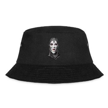 Creepy Vampire Nun Halloween Design - Bucket Hat - black - Front - Lela (165cm)