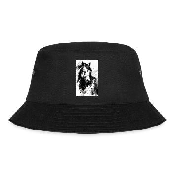 Elegant horse portrait - Bucket Hat - black - Front - Lela (165cm)