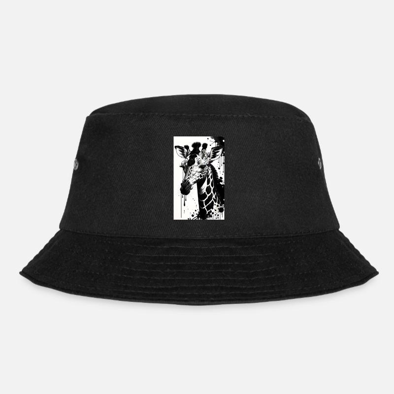 Giraffe: Sanfte Riesen - Bucket Hat - Schwarz