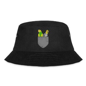 Vogelliebhaber Geschenk Süßes Brusttasche Sittich - Bucket Hat - Schwarz - Vorne - Lela (165cm)
