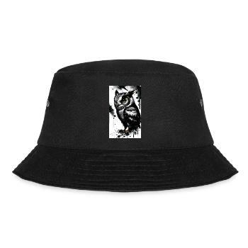 Mystische Eule der Nacht - Einzigartiges Tierdesig - Bucket Hat - Schwarz - Vorne - Lela (165cm)