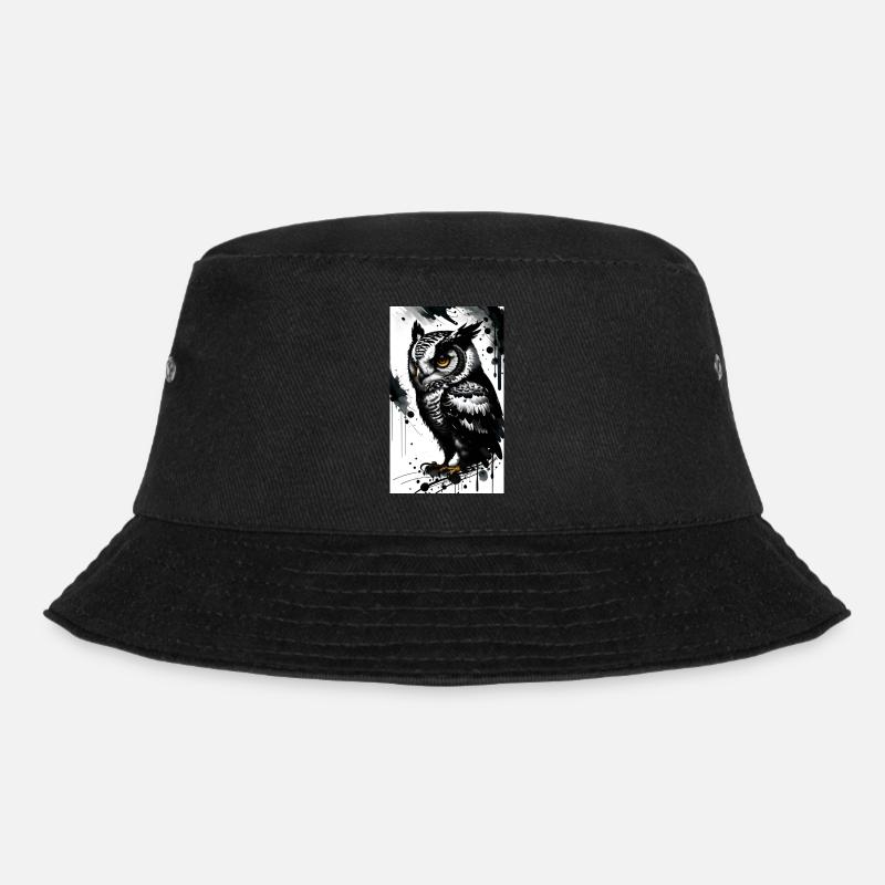 Mystische Eule der Nacht - Einzigartiges Tierdesig - Bucket Hat - Schwarz