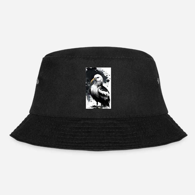 Graceful seagull on the horizon - Bucket Hat - black