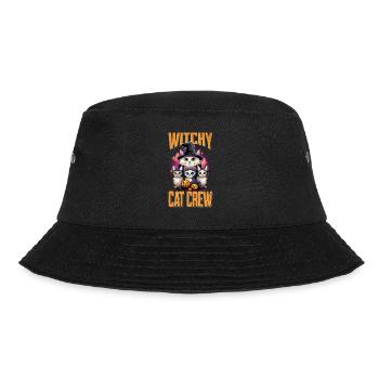 Halloween Katzen Hexen Kürbis Kostüm Gruselig - Bucket Hat - Schwarz - Vorne - Lela (165cm)