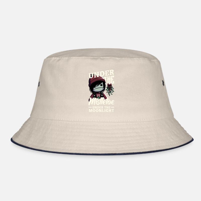 Under the Mistletoe Under the Moonlight Emocore Bucket Hat