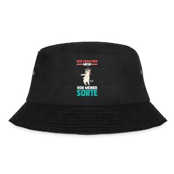 Einhorn Wir brauchen mehr von meiner Sorte - Bucket Hat - Schwarz - Vorne - Lela (165cm)