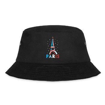 Geschenk Grafikdesign Paris Tour Eiffel Frankreich - Bucket Hat - Schwarz - Vorne - Lela (165cm)