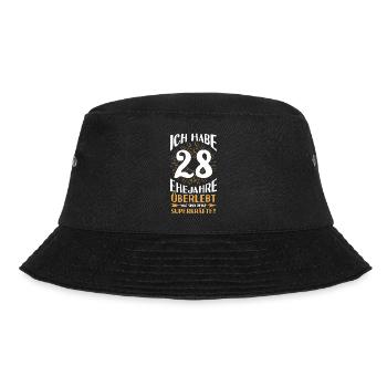 Ehe Nelkenhochzeit 28 Jahre Verheiratet Hochzeitst - Bucket Hat - Schwarz - Vorne - Lela (165cm)