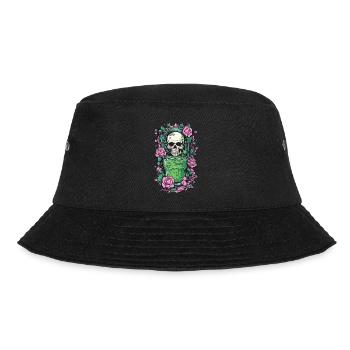 Gothic Skull mit Gift Cocktail Halloween Design - Bucket Hat - Schwarz - Vorne - Lela (165cm)