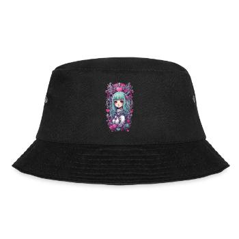 Goth Girl Kawaii Anime Psycho Gothic Magie Design - Bucket Hat - Schwarz - Vorne - Lela (165cm)
