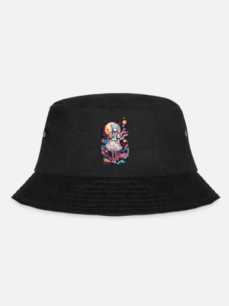 Kemonomimi Katzen Mädchen Kawaii Anime Goth eGirl - Bucket Hat - Schwarz