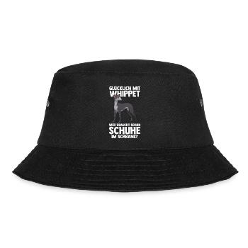 Hund Whippet - Bucket Hat - Schwarz - Vorne - Lela (165cm)