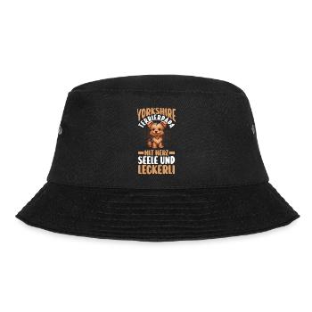 Hund Hundepapa Vater Yorkshirepapa Yorkshire Terri - Bucket Hat - Schwarz - Vorne - Lela (165cm)