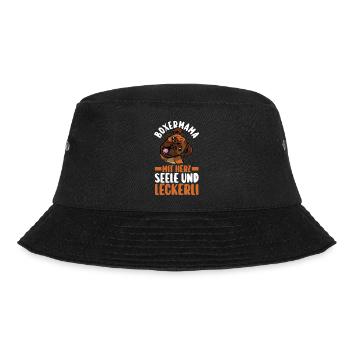 Hund Hundemama Boxermama Deutscher Boxer - Bucket Hat - Schwarz - Vorne - Lela (165cm)
