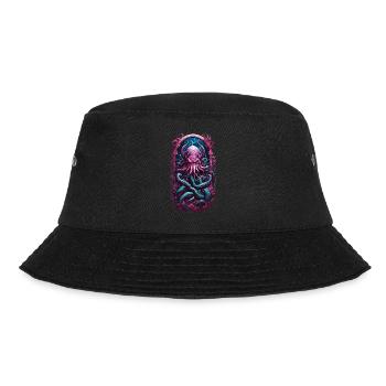 Gloomy Kraken Goth Pastel Streetwear - Bucket Hat - black - Front - Lela (165cm)