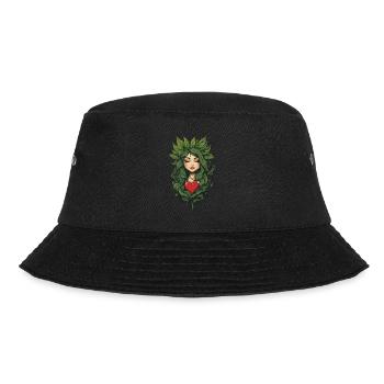 Heart Plant Love Tattoo Aesthetic Design - Bucket Hat - black - Front - Lela (165cm)