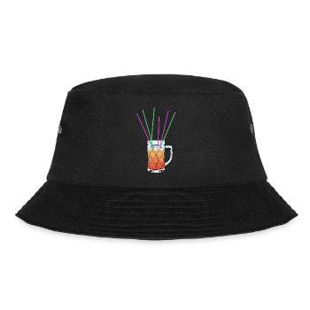 Vodka Orange im Bierkrug mit bunten Strohhalmen - Bucket Hat - Schwarz - Vorne - Lela (165cm)