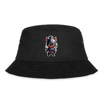 Ninja Cat - Samurai Kitten - Bucket Hat - black - Front - Lela (165cm)