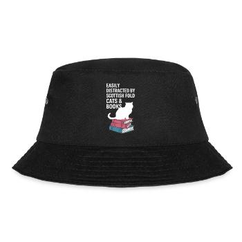 Katze Scottish Fold Geschenk - Bucket Hat - Schwarz - Vorne - Lela (165cm)