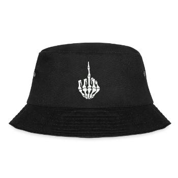 skull mittelfinger - Bucket Hat - Schwarz - Vorne - Lela (165cm)