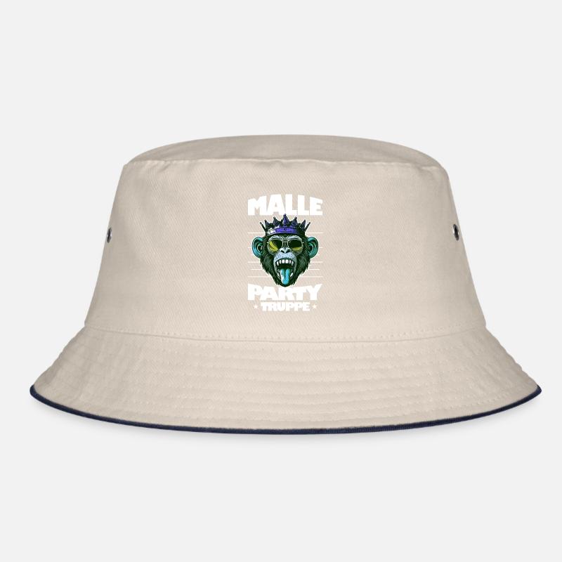 Malle Party Truppe Mallorca Affe Spruch Bucket Hat
