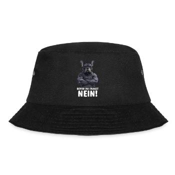 Französische Bulldogge Hund Frenchie Bevor du frag - Bucket Hat - Schwarz - Vorne - Lela (165cm)