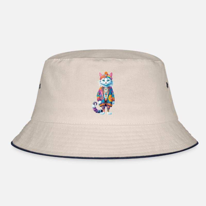 Hippie Cat Bucket Hat