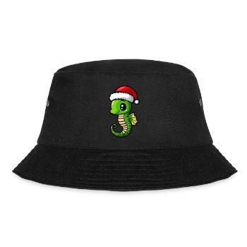 Seahorse Christmas Christmas - Bucket Hat - black - Front - Lela (165cm)