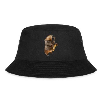 Capybara Saxophon - Bucket Hat - Schwarz - Vorne - Lela (165cm)
