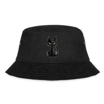 CHAT NOIR SUR UN T-SHIRT NOIR - Bob - noir - Devant - Lela (165cm)