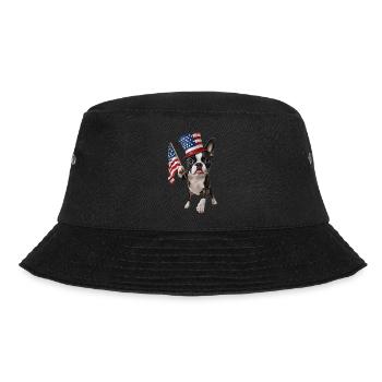 Boston Terrier - Bucket Hat - Schwarz - Vorne - Lela (165cm)