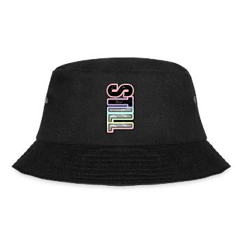 STILL ILL – pastel lettering with character - Bucket Hat - black - Front - Lela (165cm)