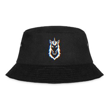 Glitch Einhorn – Magie & Trend - Bucket Hat - Schwarz - Vorne - Lela (165cm)