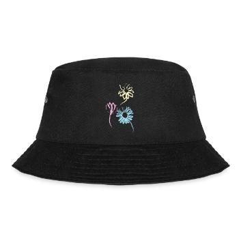 Bunte Blumen der Freundschaft - Bucket Hat - Schwarz - Vorne - Lela (165cm)