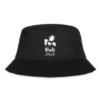 Bali Palmen 2026 Tropenlook - Bucket Hat - Schwarz - Vorne - Lela (165cm)
