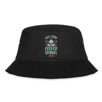 Ich liebe meinen Cocker Spaniel - Bucket Hat - Schwarz - Vorne - Lela (165cm)