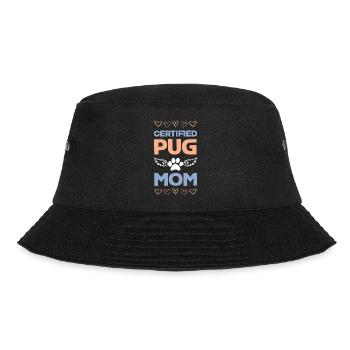 Zertifizierte Pug-Mama - Bucket Hat - Schwarz - Vorne - Lela (165cm)